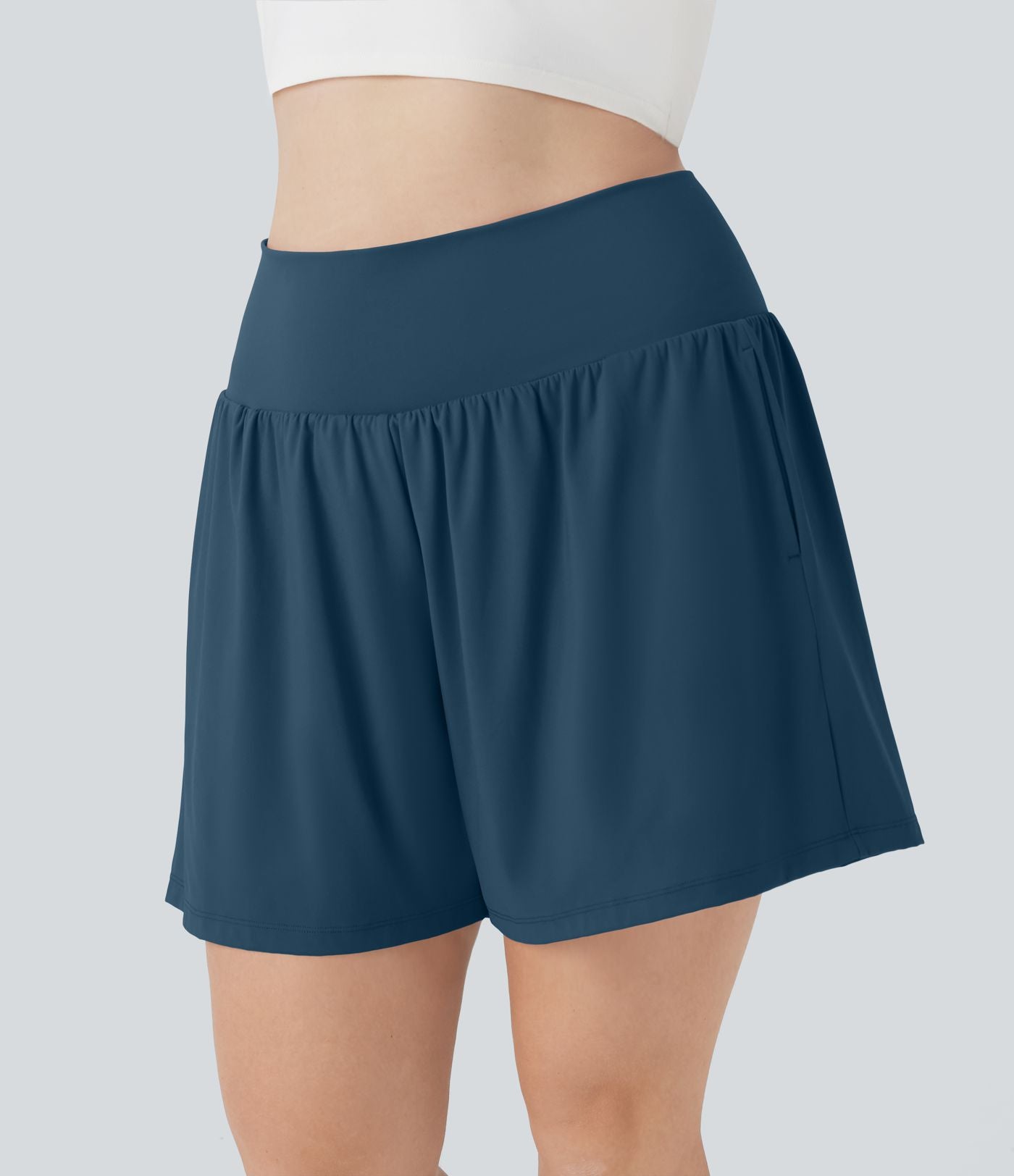 Short tailleur 2-en-1 Cool Touch yoga taille très haute Softlyzero™ Airy grande taille 17,5 cm avec poches