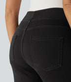 Halara Flex™ Jean Droites Travail en Maille Extensible Taille Haute Plusieurs Poches