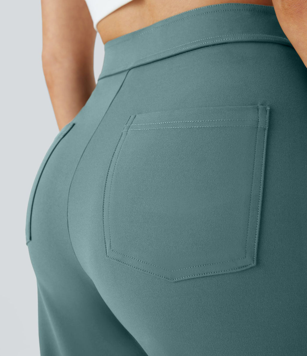 Pantalon taille haute coupe droite DayStretch avec poches