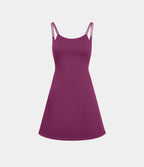 Robe de sport danse 2-pièces SoftlyZero™ Plush double bretelles caraco avec poche A-D