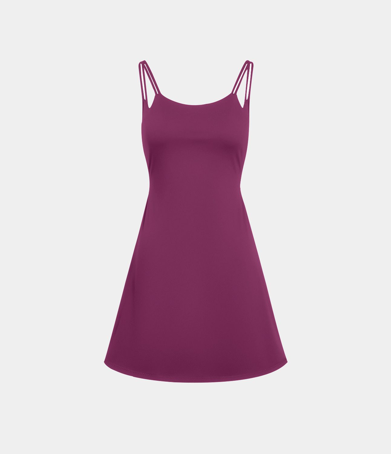 Robe de sport danse 2-pièces SoftlyZero™ Plush double bretelles caraco avec poche A-D