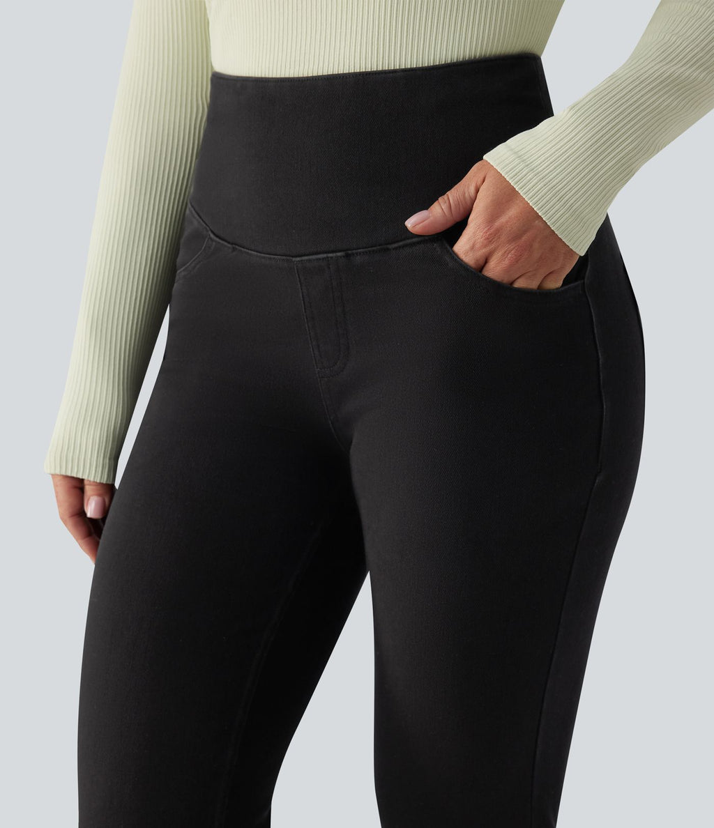 Jean évasé Halara Flex™ casual gainant taille haute avec poches