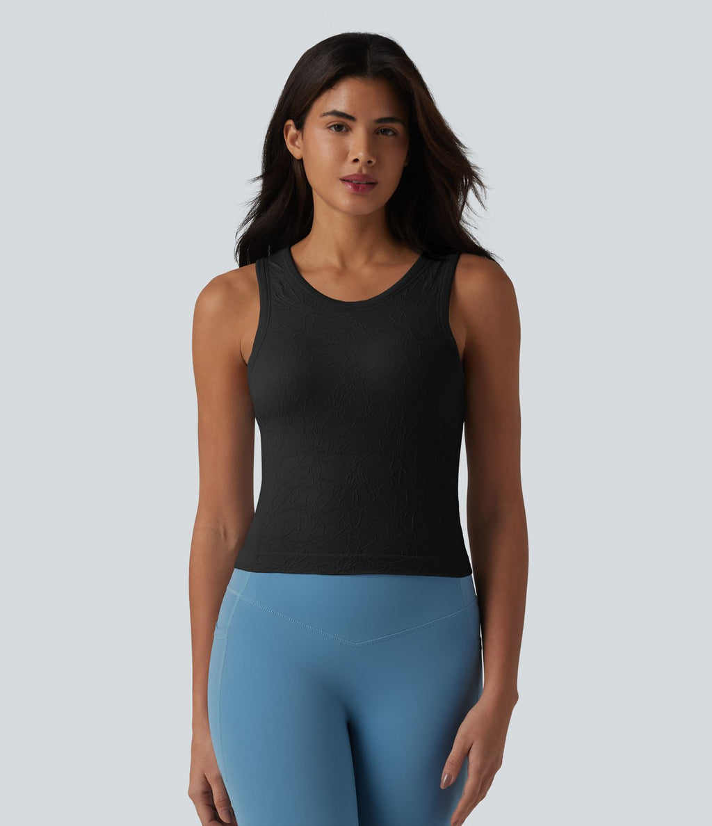 Débardeur de yoga sans couture OneForm Seamless Flow col rond avec soutien-gorge intégré