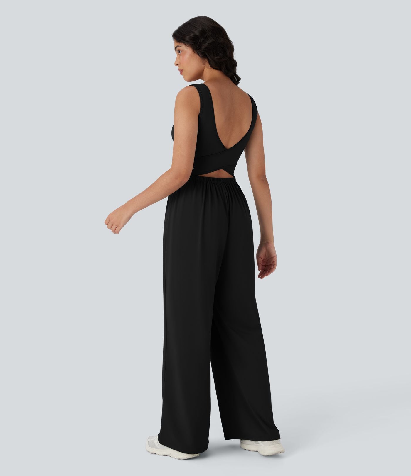 Combinaison de yoga large fluide dos nu bretelles croisées Softlyzero™ Airy Cool Touch avec poches - Easy Peasy