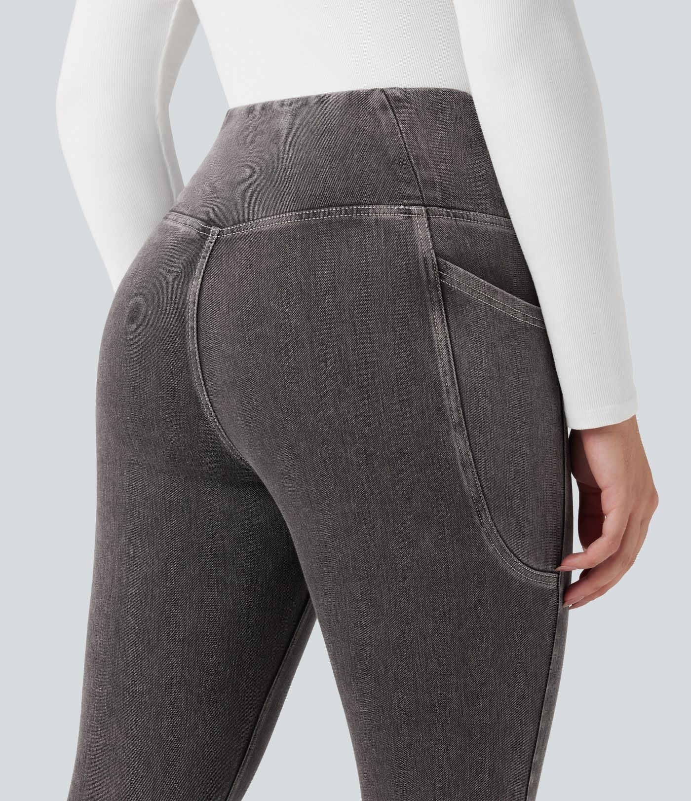 Halara Flex™ Jegging Travail Tricoté Extensible Lavé Poche Latérale Croisée