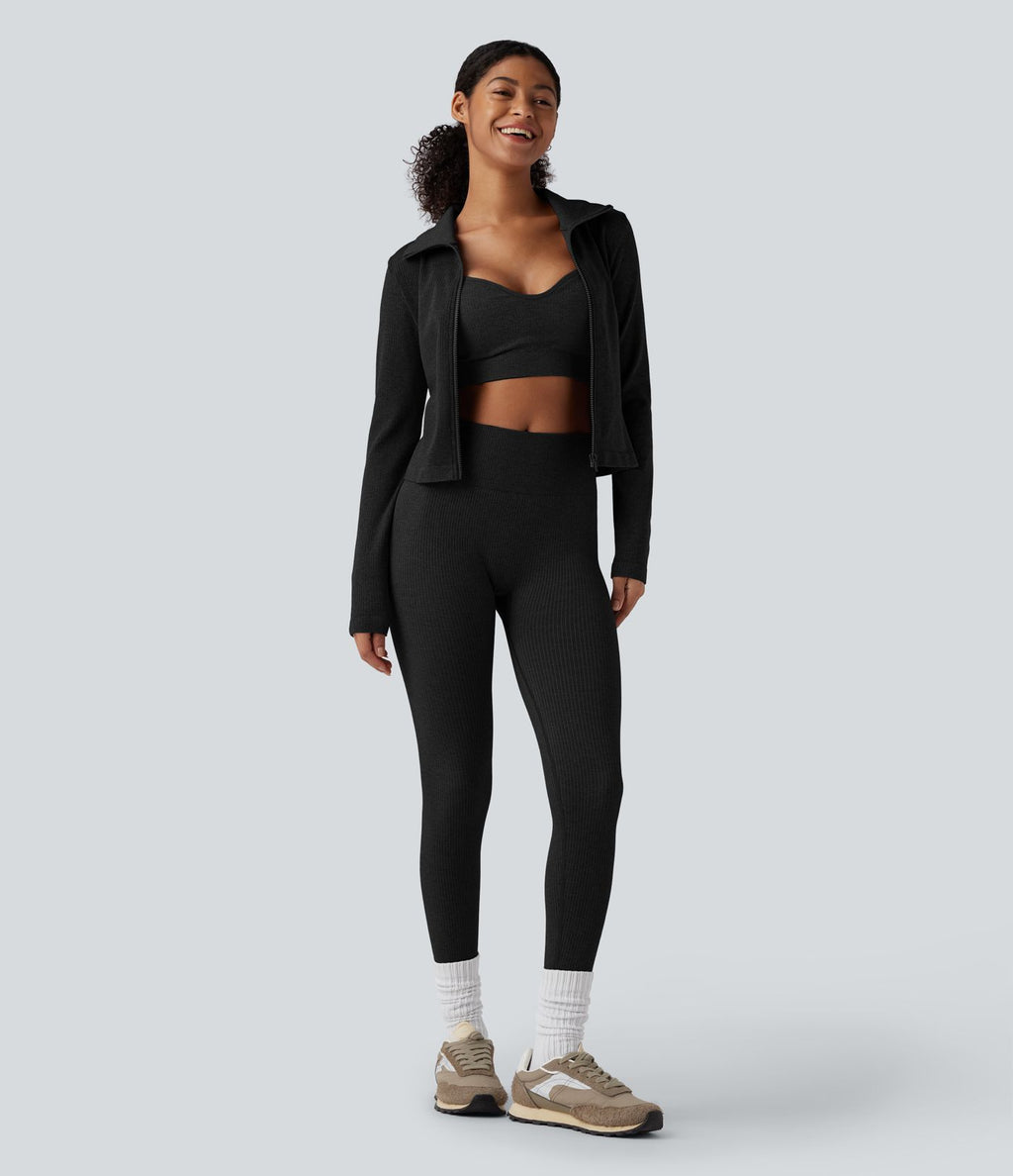 OneForm Seamless Flow Veste yoga chaude zippée à manches longues