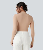 Body extensible col montant manches longues coupe ajustée