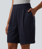 Short tailleur taille haute avec poches