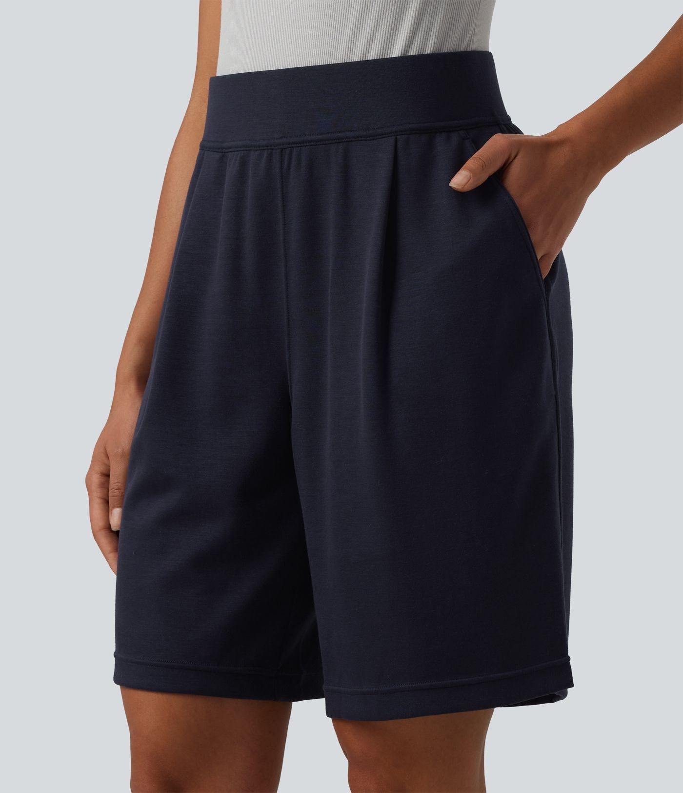 Short tailleur taille haute avec poches