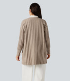 Cardigan décontracté à manches longues avec poches