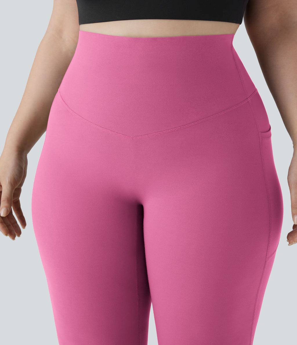 Pantalon de yoga à coupe bootcut gainant taille haute grande taille avec poches Halara UltraSculpt™
