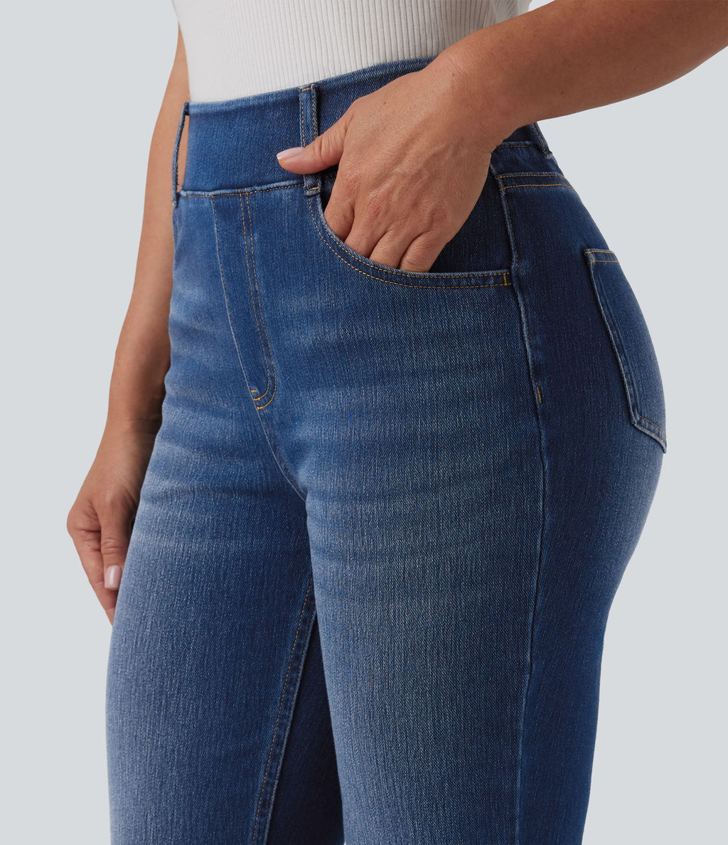 Jean évasé Halara Flex™ casual taille haute avec poches