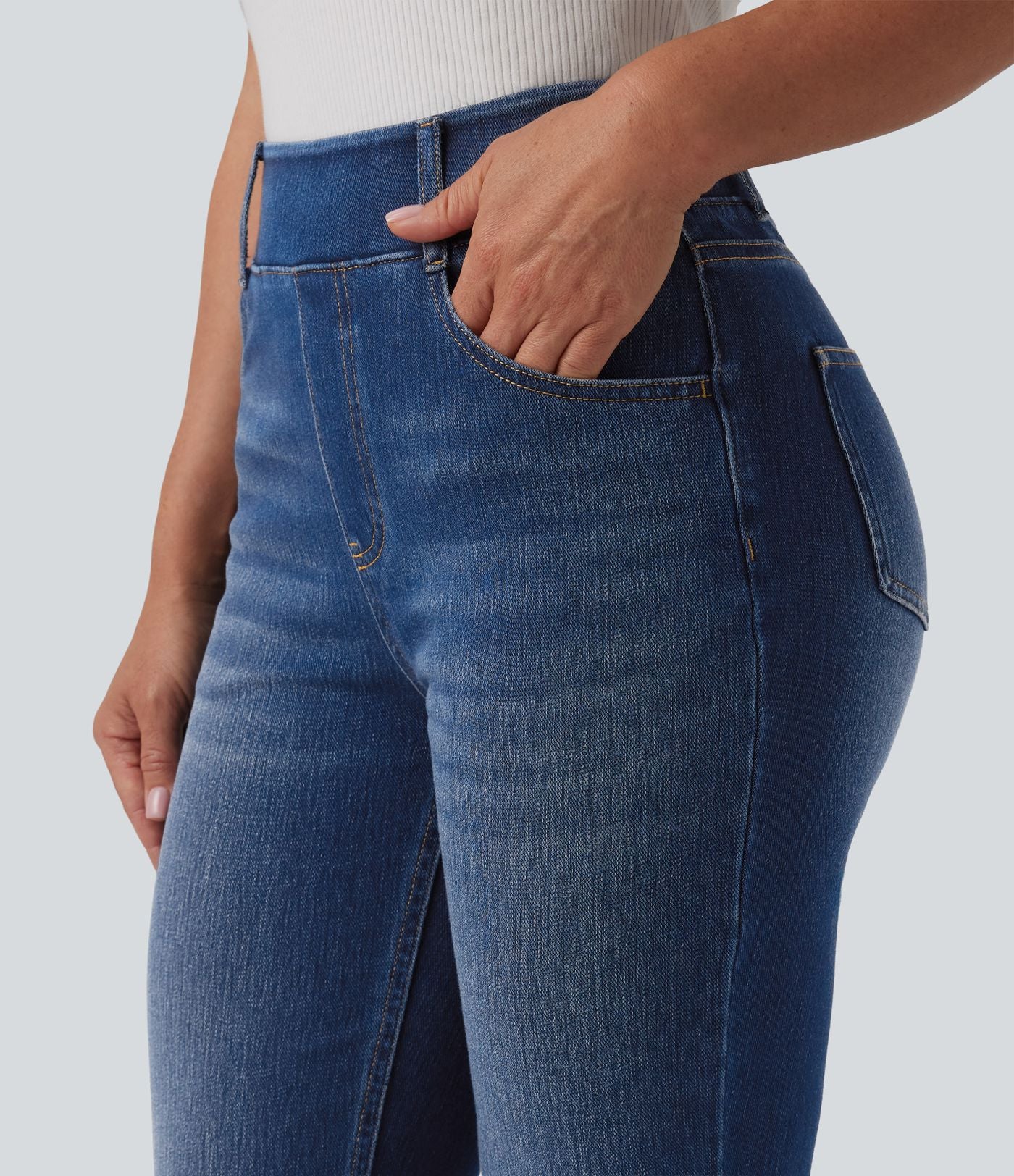 Jean évasé Halara Flex™ casual taille haute avec poches