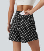 Short de yoga 2-en-1 taille haute 12,5 cm à pois avec poches