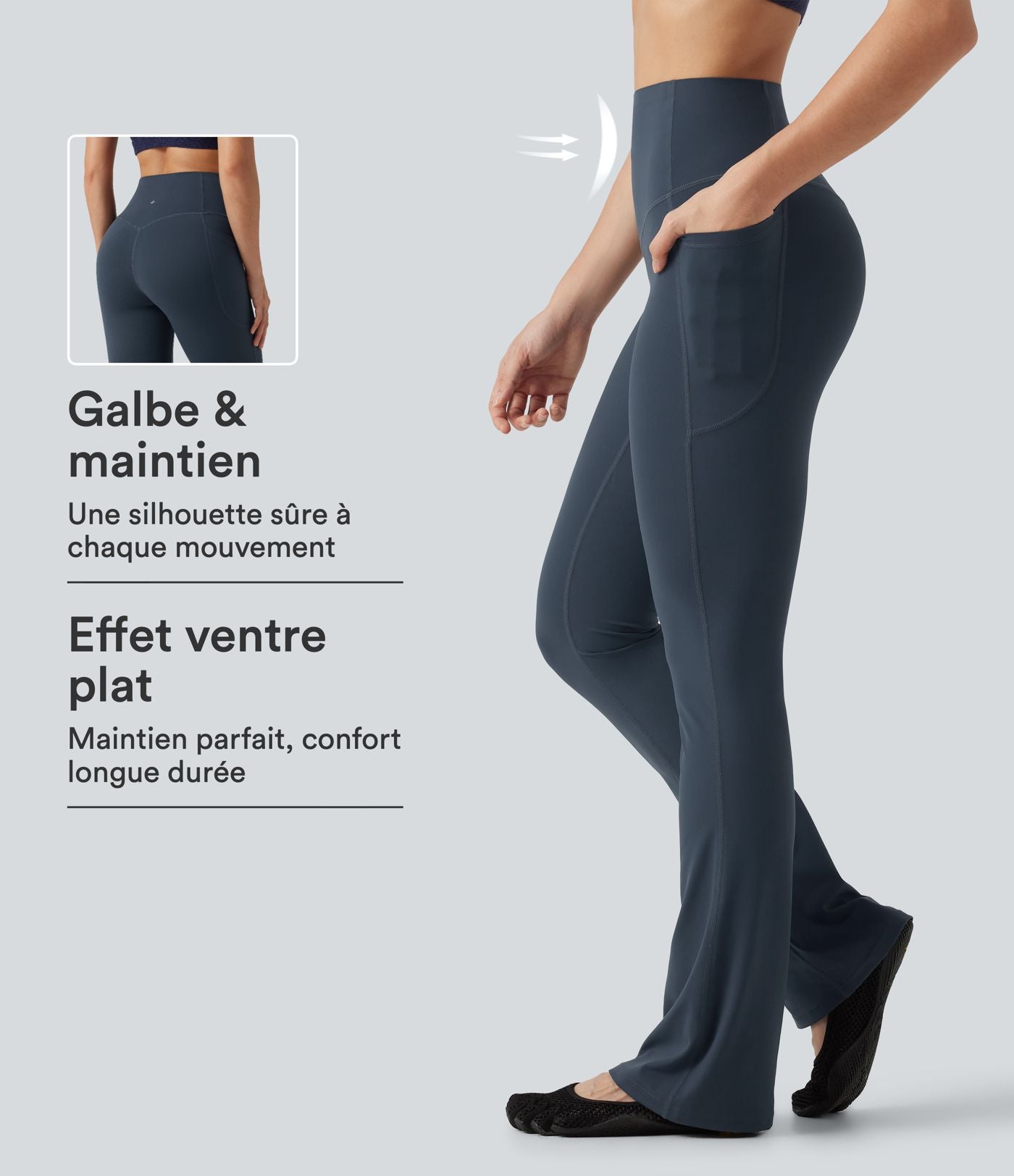 Legging de yoga bootcut Halara UltraSculpt™ taille haute gainant avec poches