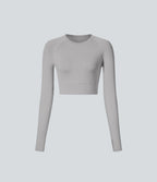Top Sport Yoga Uni à Trou pour le Pouce Coupe Courte
