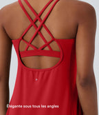 Robe de sport yoga mini 2-pièces SoftlyZero™ Plush à découpes avec poche A-C