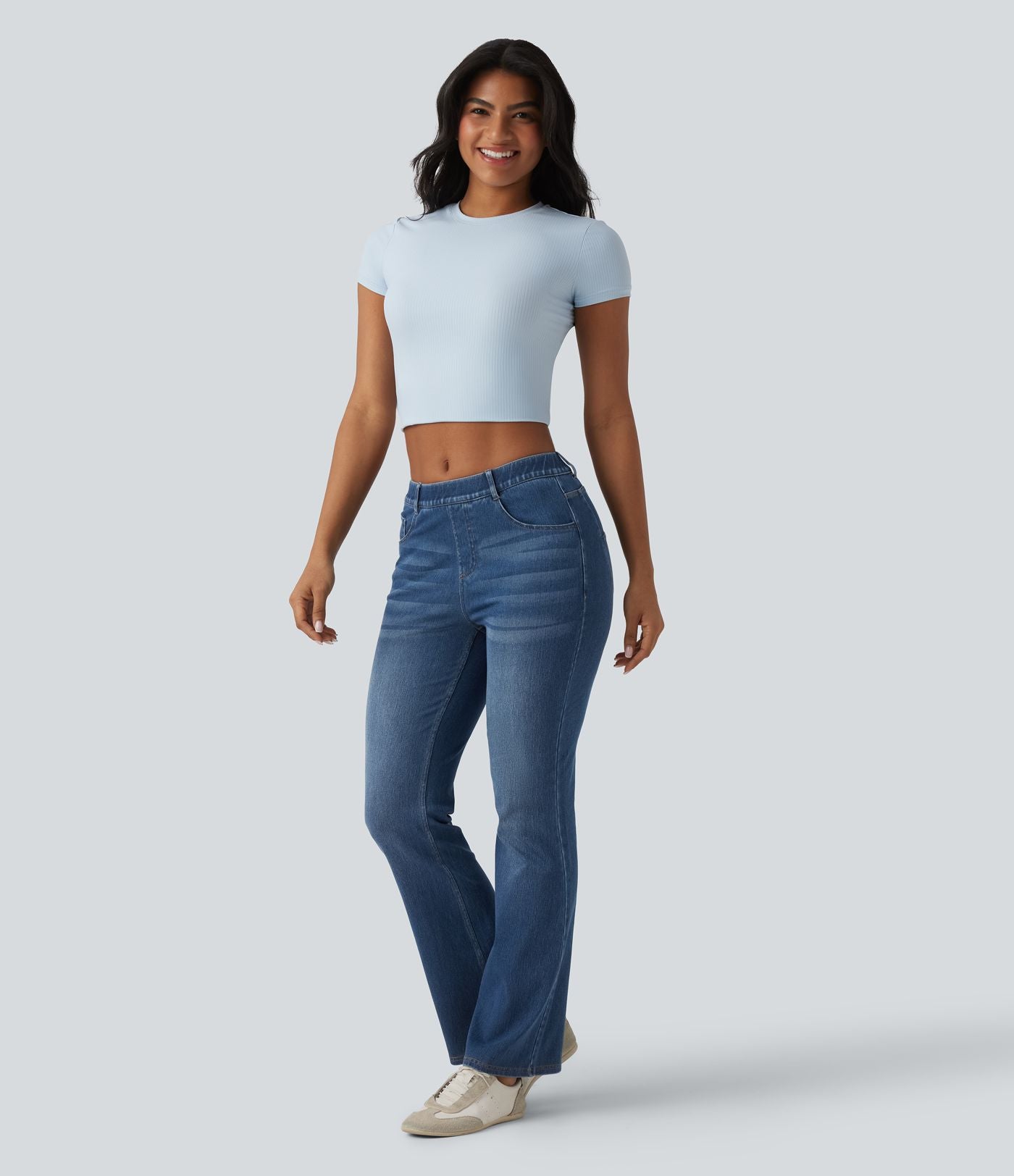 Halara Flex™ Jean bootcut casual taille mi-haute avec poches