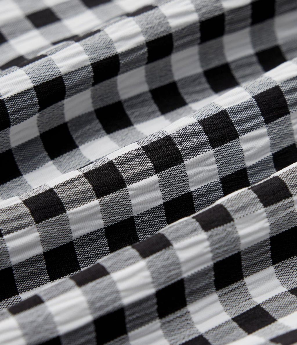 Short ample taille haute à carreaux vichy avec cordon de serrage et poches