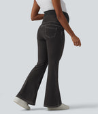 Halara Flex™ Jean évasé décontracté de maternité taille très haute croisé avec poches