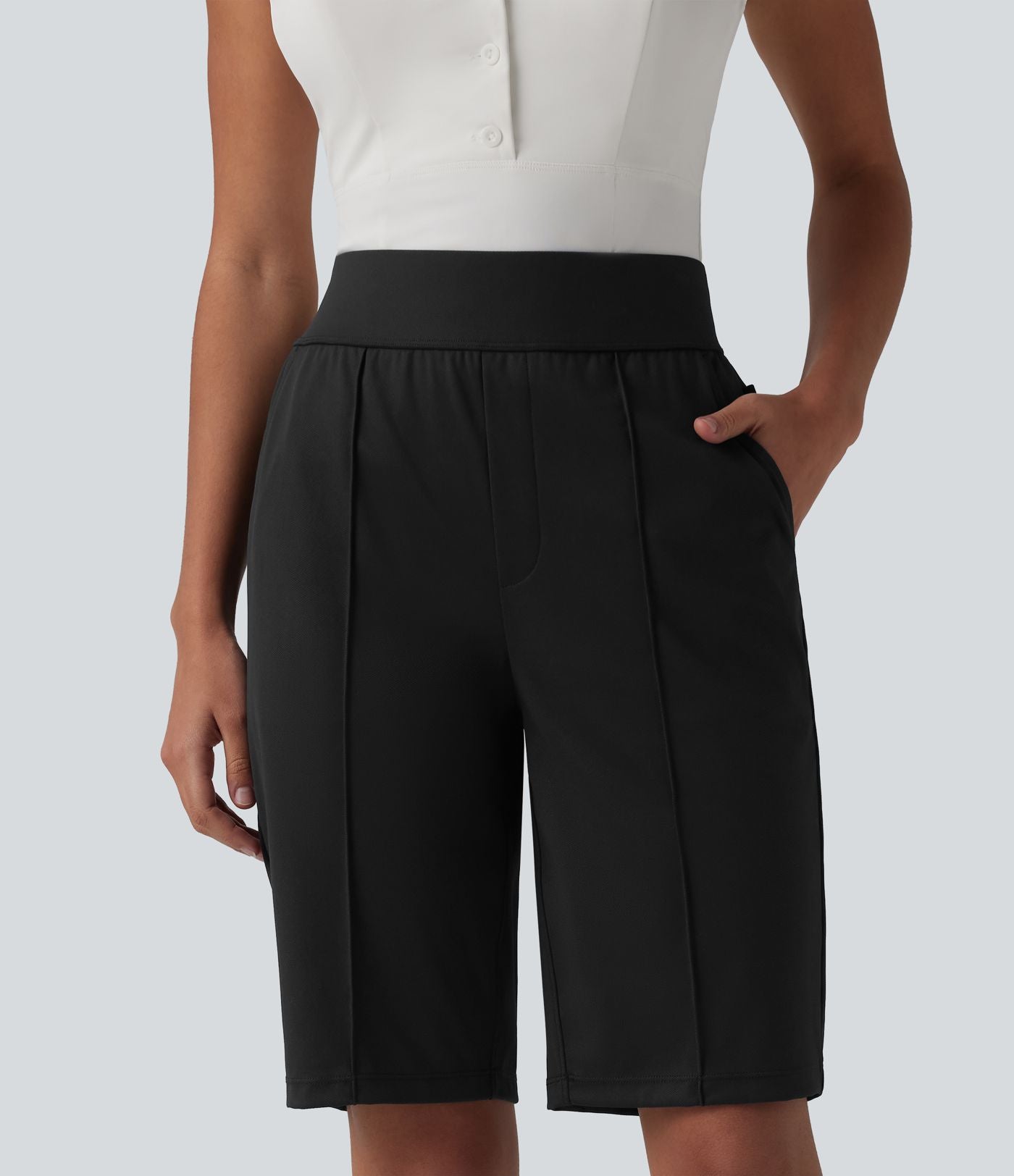 Short de golf séchage rapide taille haute avec poches 25 cm - Golf Tee - UPF40+