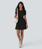 Robe de sport danse mini évasée à découpes D-F