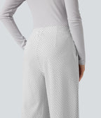 Pantalon de travail Halara Flex™ droit à rayures, taille haute, avec poches