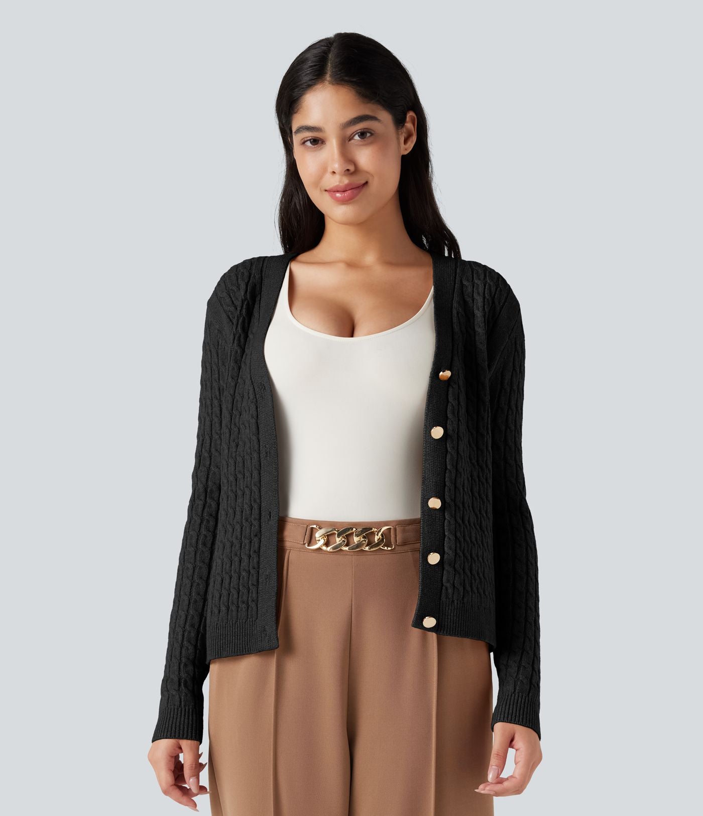 Cardigan col V torsadé