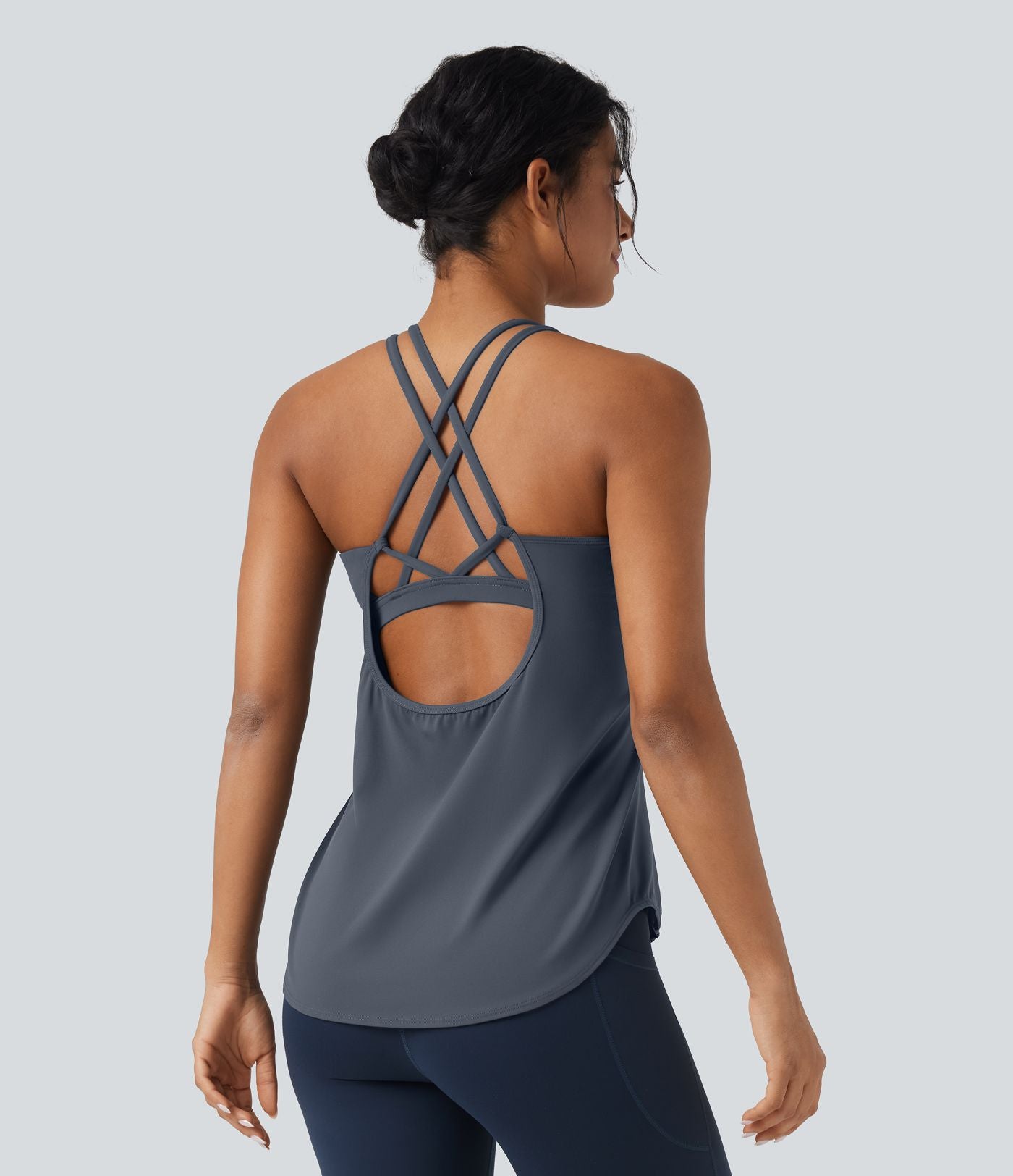Débardeur running Halara UltraSculpt™ col rond dos croisé bonnets E-G