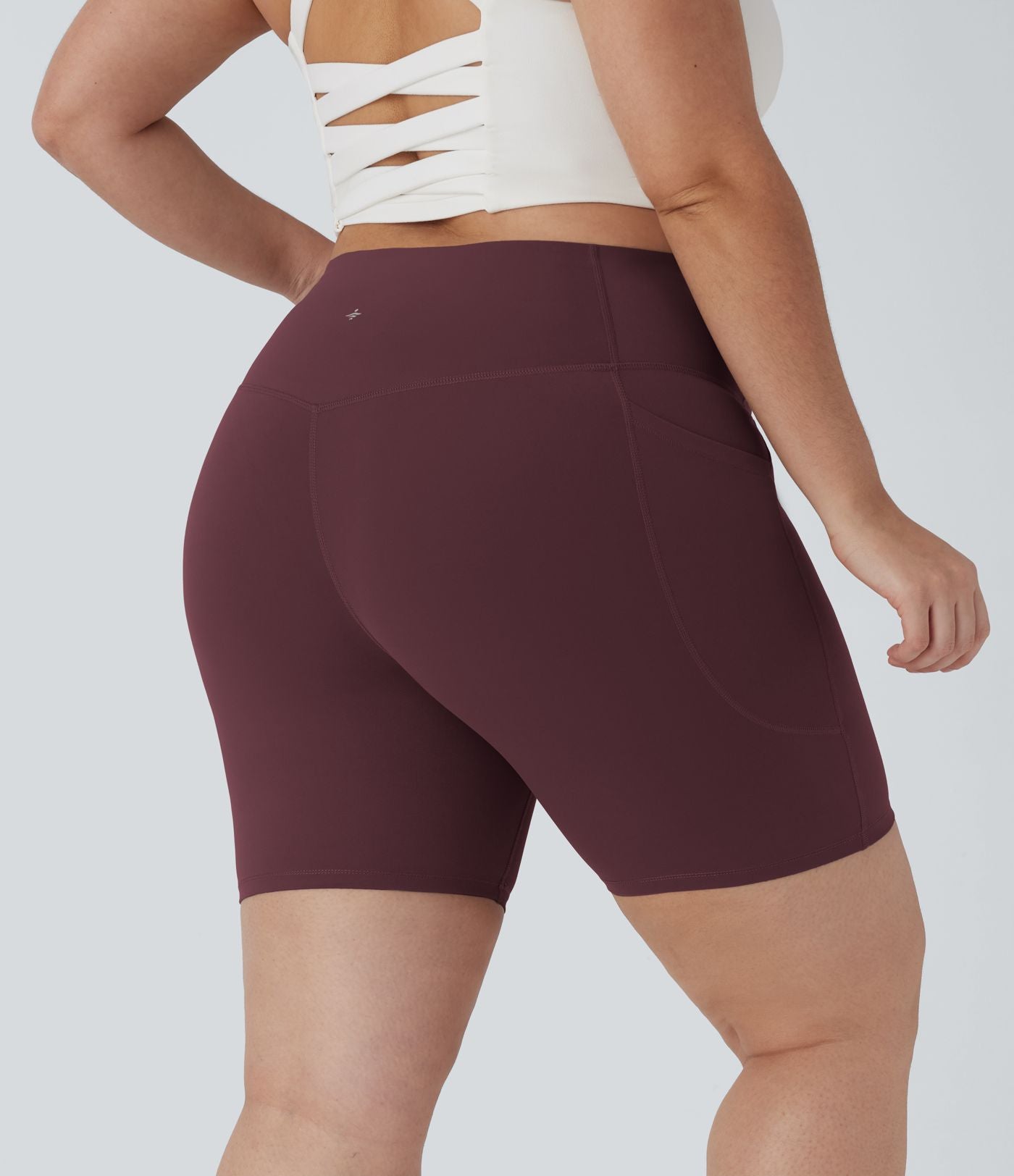 Short cycliste 17,5 cm d'entraînement gainant taille haute grande taille avec poches Halara UltraSculpt™