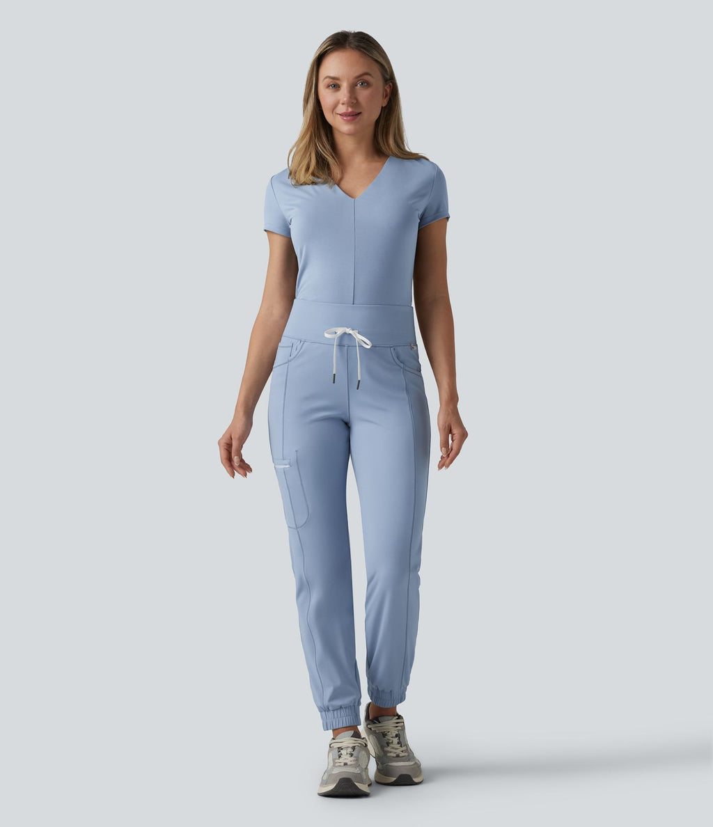 Jogging cargo décontracté SoftlyZero™ Airy à taille mi-haute, cordon de serrage, à effet frais InstantCool, avec poches