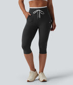 Legging de yoga corsaire Halara UltraSculpt™ color block taille haute gainant avec cordon de serrage avec poches