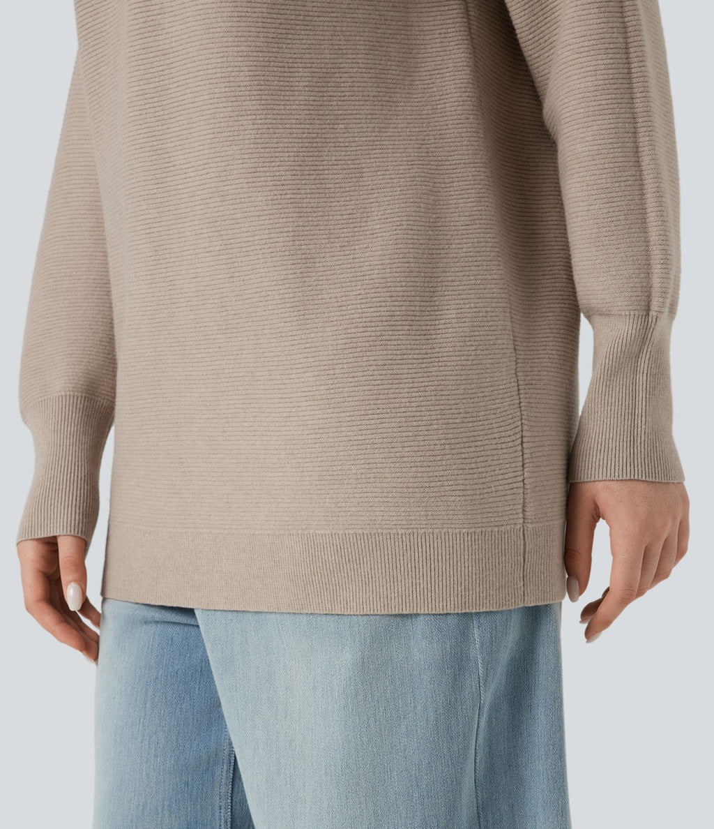 Pull casual col cheminée manches longues