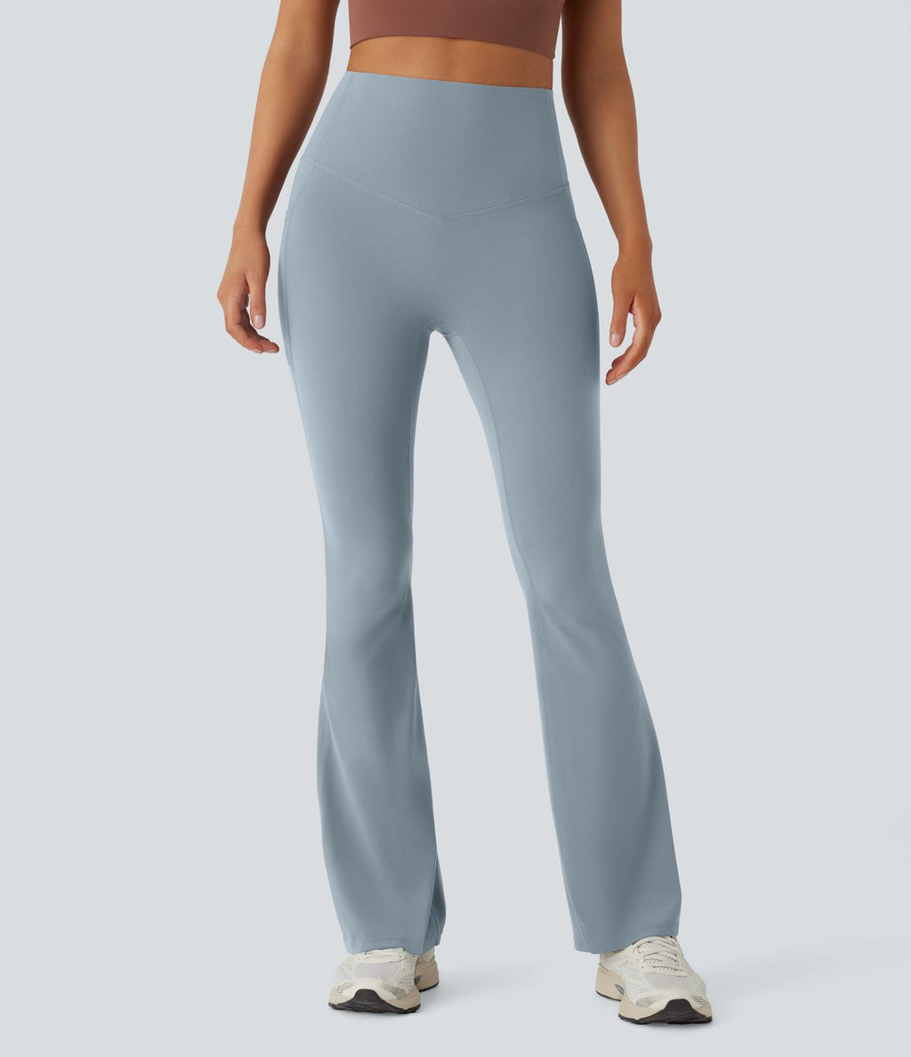 Pantalon de yoga à coupe bootcut gainant taille haute avec poches Halara UltraSculpt™