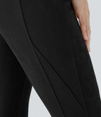 Legging décontracté en suédine taille haute, gainant, avec poches latérales