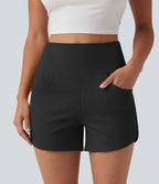 Short décontracté SoftlyZero™ Airy taille haute coupe ajustée à ourlet arrondi, avec poches, 10 cm