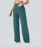 Pantalon taille haute coupe droite DayStretch avec poches