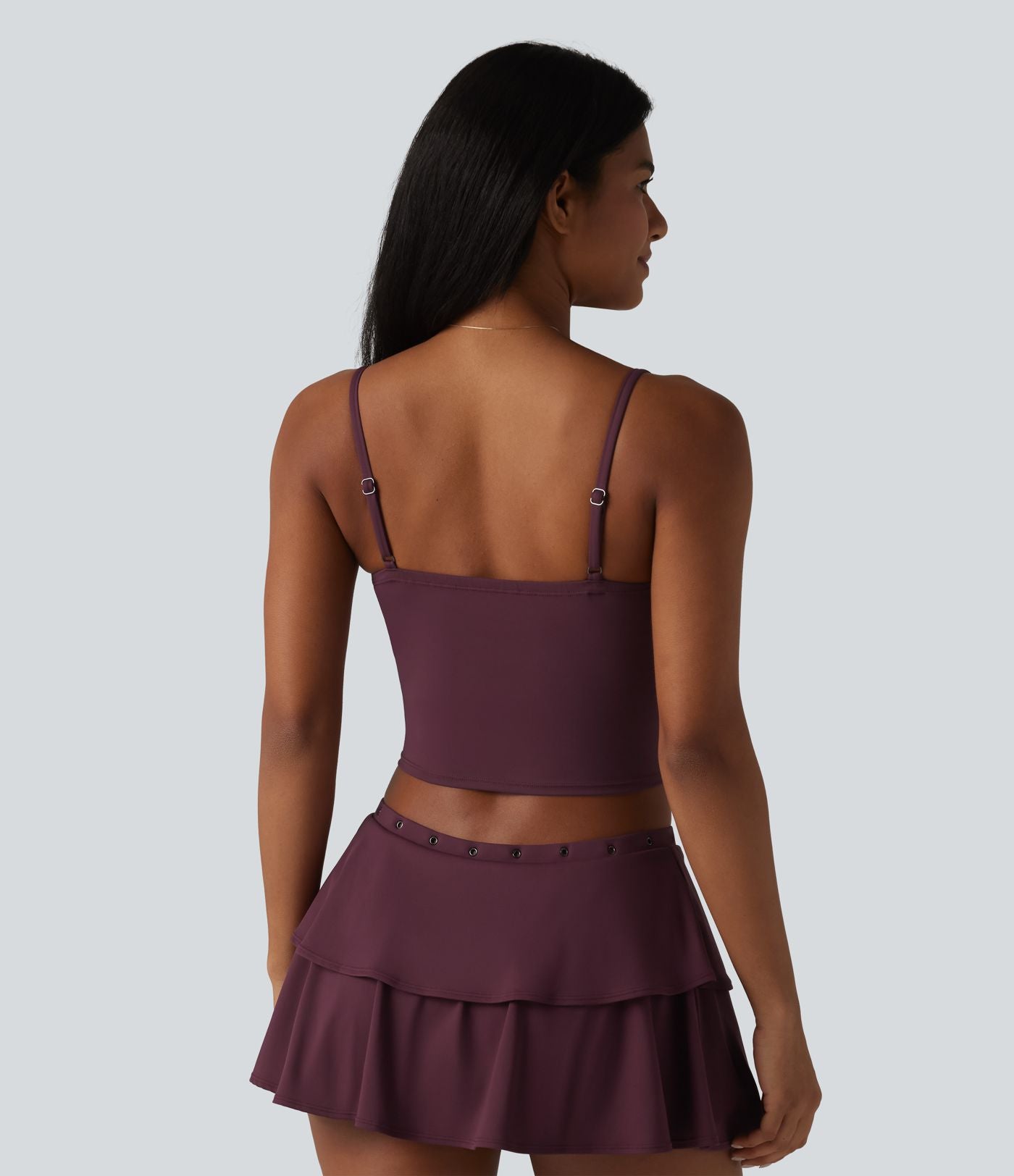 Débardeur court décontracté SoftlyZero™ à bretelles ajustables et œillets, avec brassière intégrée et effet frais InstantCool