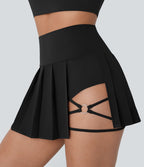 Jupe-short de danse mini Breezeful™ à taille haute, plissée, 2-en-1, avec poches latérales et arrière, ourlet asymétrique et séchage rapide