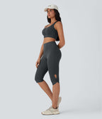 Leggings corsaire de yoga à taille haute, découpes, détails torsadés, séchage rapide et poche