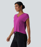 T-shirt casual col V manches courtes