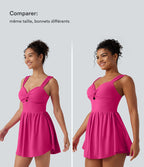 Robe casual micro-mini 2-en-1 avec brassière intégrée et décolleté cœur en SoftlyZero™ Plush avec poche - Édition Easy Peasy