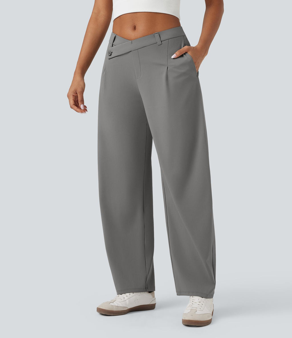 Pantalon tailleur fuselé asymétrique taille moyenne Halara Flex™ DayStretch avec poches