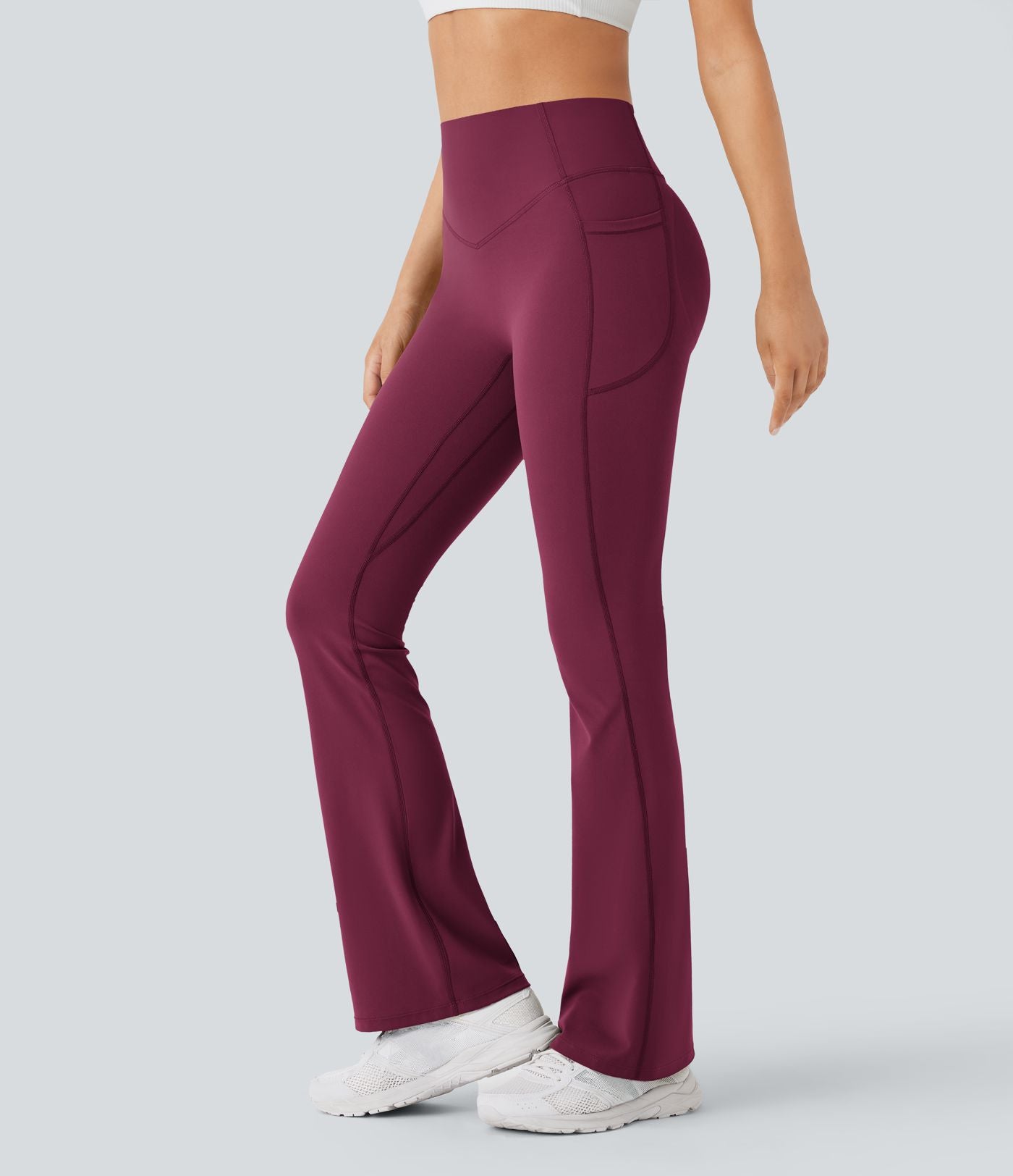 Pantalon de yoga à coupe bootcut gainant galbant taille haute avec effet scrunch et poches Halara UltraSculpt™