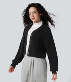 Cardigan gaufré col V manches longues