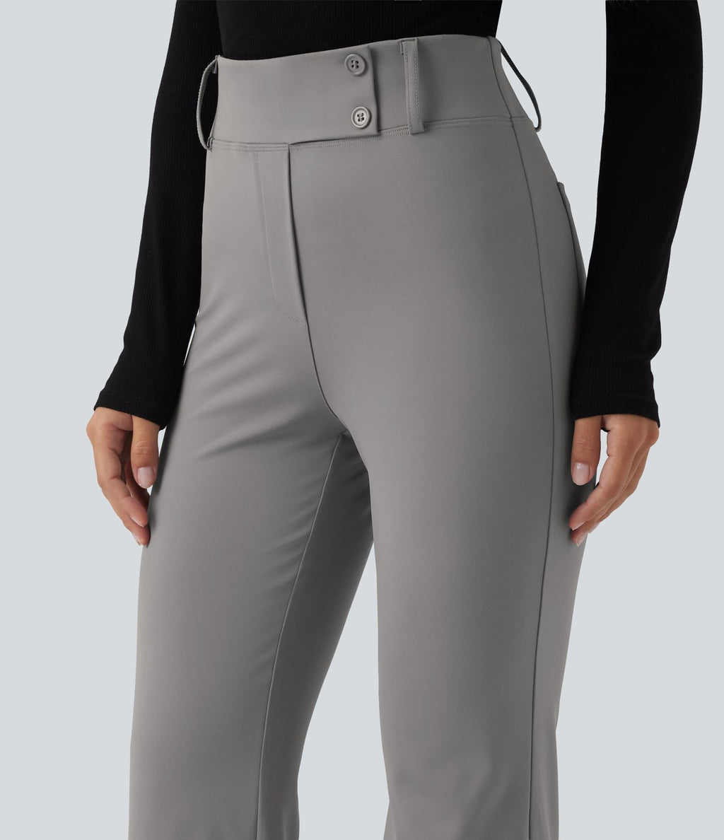 Pantalon tailleur évasé taille haute avec poches Halara Flex™