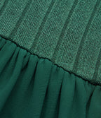 Robe casual mini fluide col rond à manches courtes avec mesh contrasté