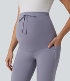Halara UltraSculpt™ Legging yoga maternité 7/8 uni taille ultra haute à cordon de serrage avec poches