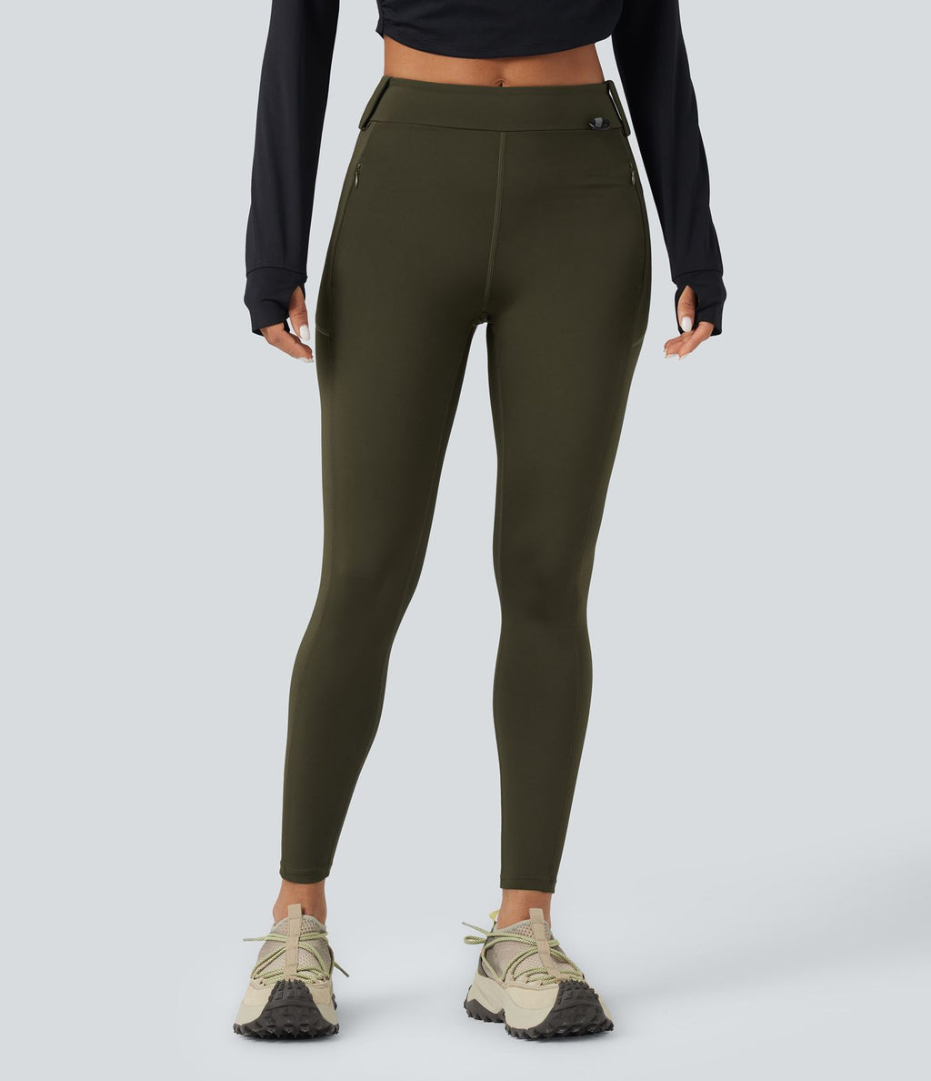Legging cargo de randonnée résistant à l'usure taille mi-haute avec poches