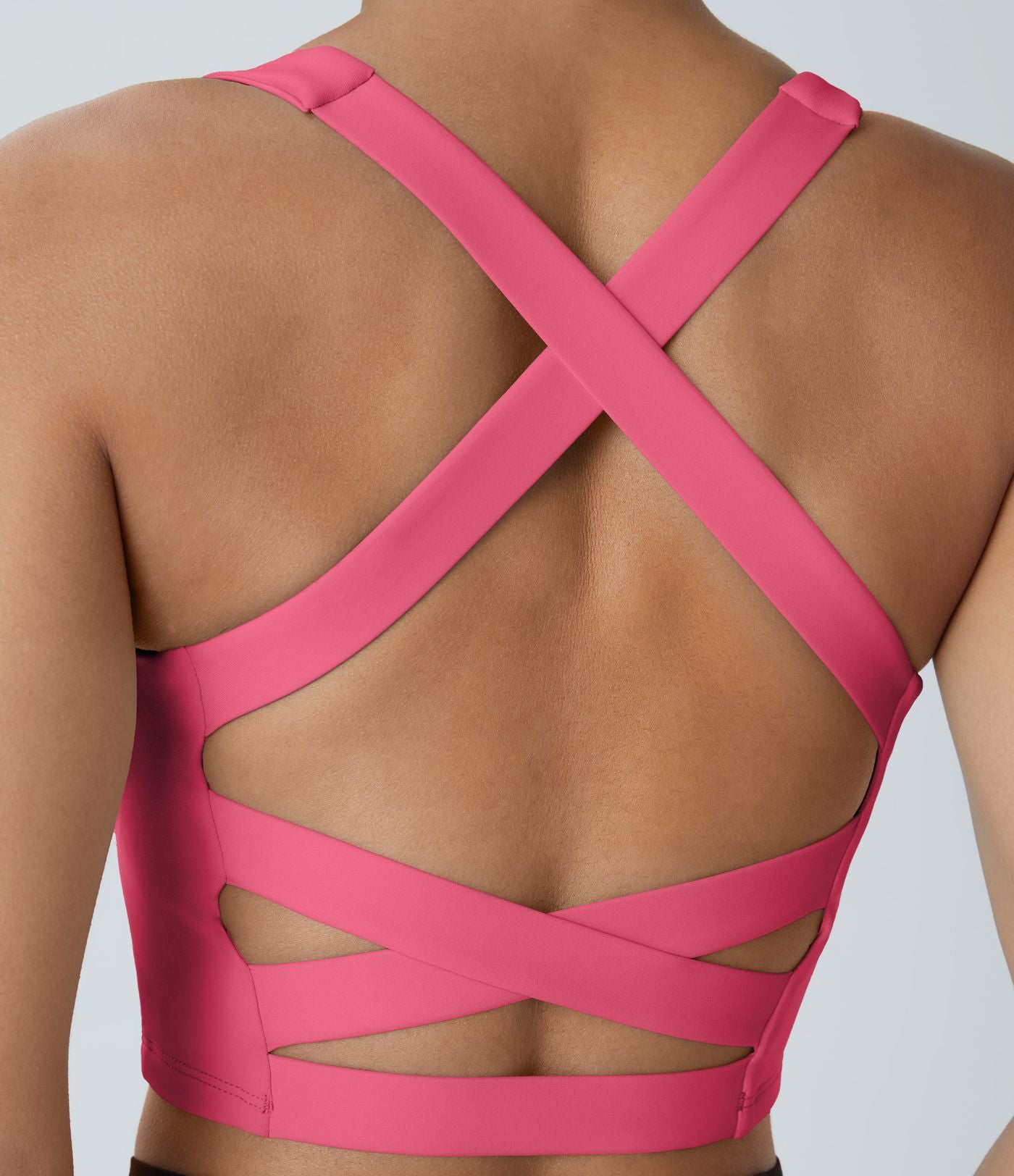 Débardeur yoga court SoftlyZero™ Airy col carré dos nu bretelles croisées effet frais InstantCool, bonnets A-C, protection solaire UPF50+